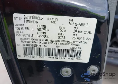 2006 Jeep Liberty Sport из США, поврежденный, VIN 1J4GK48K56W106420